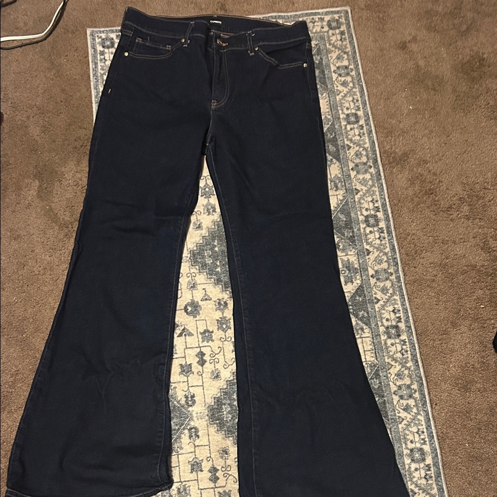 Express Dark Blue Flare Jeans